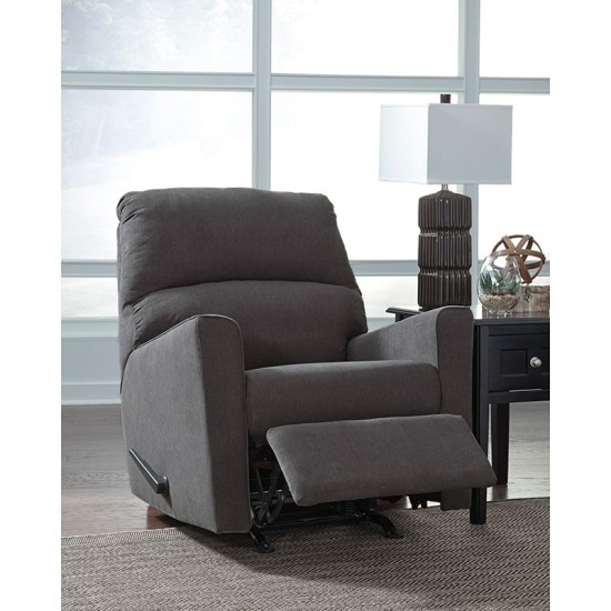 Signature Design by Ashley Alenya Rocker Recliner in Charcoal Microfiber