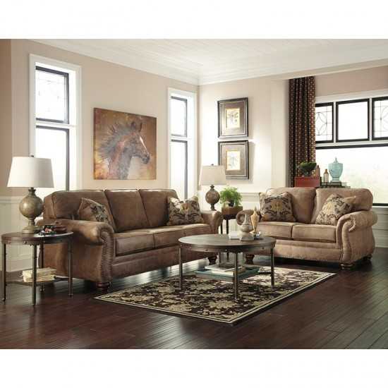 Signature Design by Ashley Larkinhurst Living Room Set in Earth Faux Leather