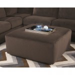 Signature Design by Ashley Jessa Place Oversized Ottoman in Chocolate Fabric