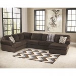 Signature Design by Ashley Jessa Place 3-Piece Left Side Facing Sofa Sectional in Chocolate Fabric