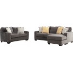 Signature Design by Ashley Hodan Living Room Set in Marble Microfiber