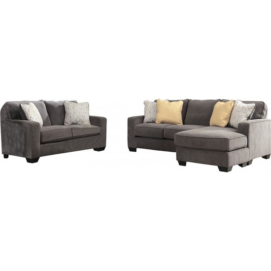 Signature Design by Ashley Hodan Living Room Set in Marble Microfiber