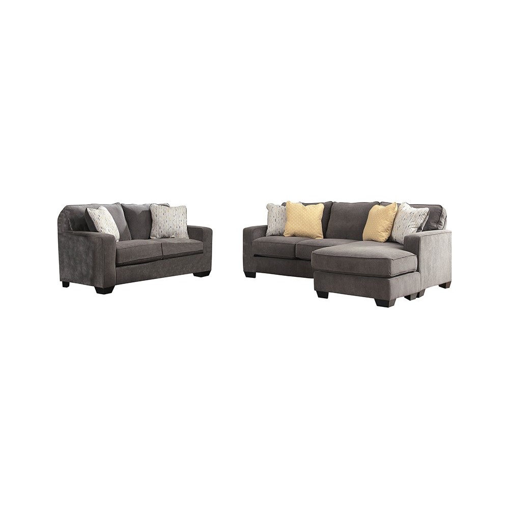 Signature Design by Ashley Hodan Living Room Set in Marble Microfiber