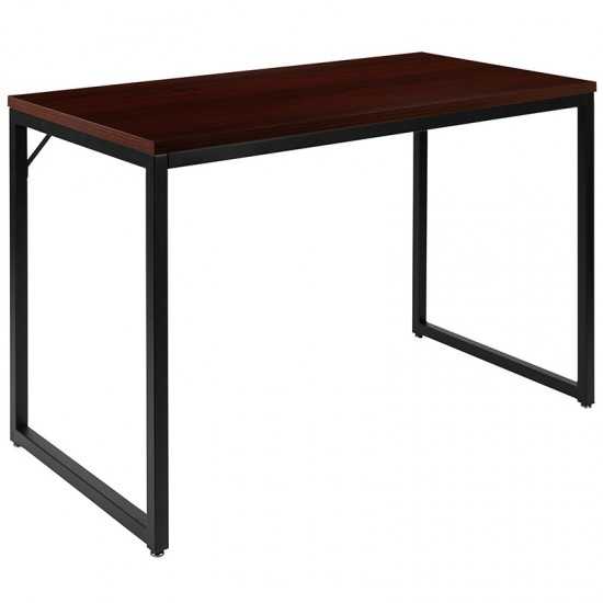 Modern Commercial Grade Desk Industrial Style Computer Desk Sturdy Home Office Desk - 47" Length-Mahogany