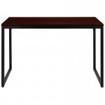 Modern Commercial Grade Desk Industrial Style Computer Desk Sturdy Home Office Desk - 47" Length-Mahogany