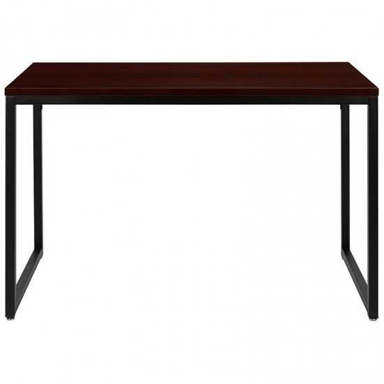 Modern Commercial Grade Desk Industrial Style Computer Desk Sturdy Home Office Desk - 47" Length-Mahogany