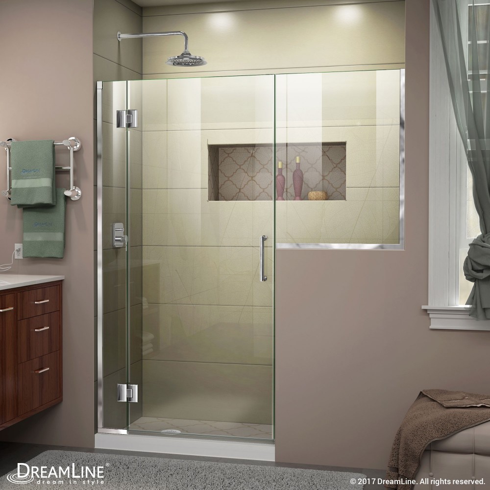 Unidoor-X 67-67 1/2 in. W x 72 in. H Frameless Hinged Shower Door in Chrome Unidoor-X 67-67 1/2 in. W x 72 in. H Frameless Hinged Shower Door in Chrome