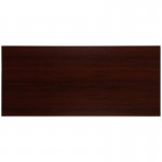 Modern Commercial Grade Desk Industrial Style Computer Desk Sturdy Home Office Desk - 55" Length-Mahogany