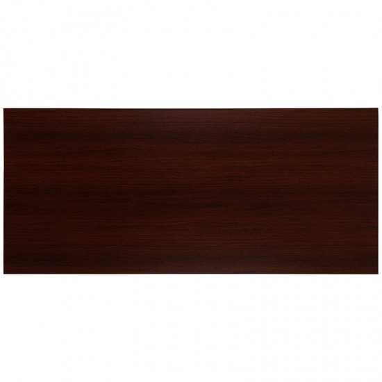 Modern Commercial Grade Desk Industrial Style Computer Desk Sturdy Home Office Desk - 55" Length-Mahogany