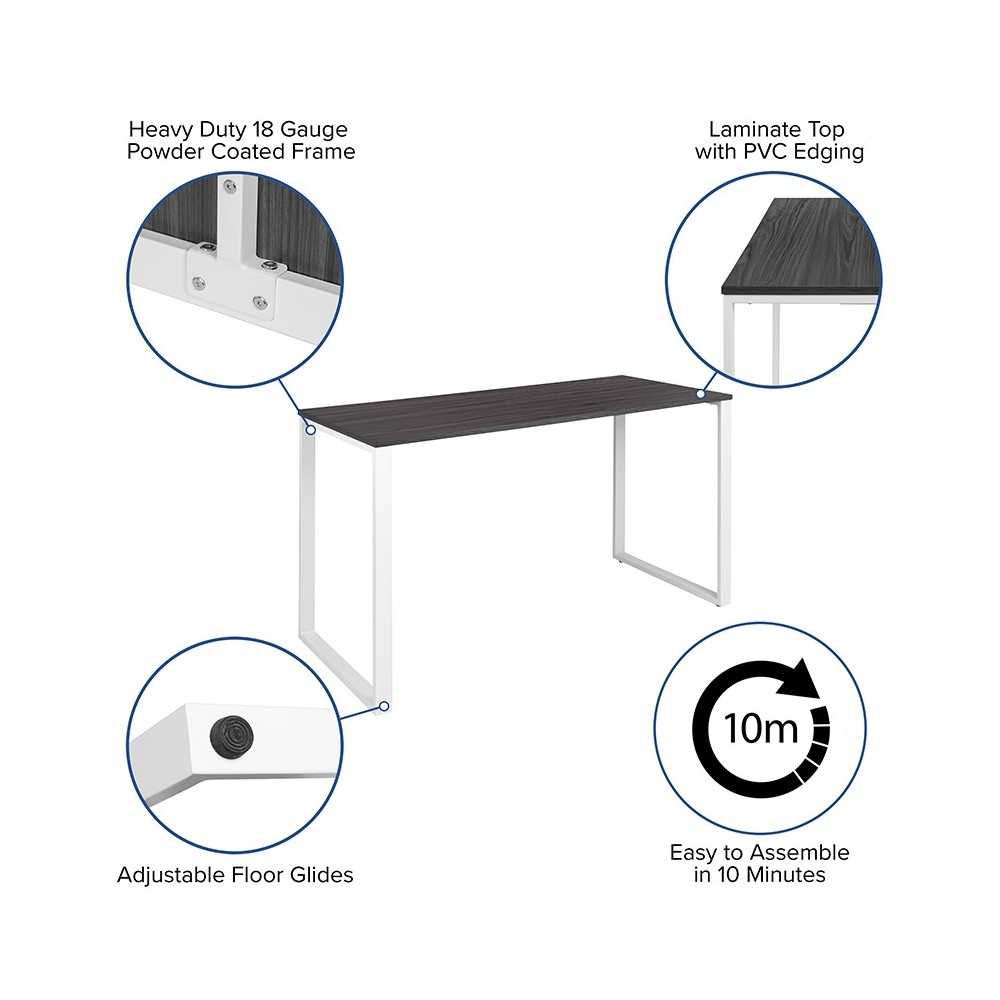 Modern Commercial Grade Desk Industrial Style Computer Desk Sturdy Home