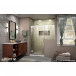 Unidoor-X 70-70 1/2 in. W x 72 in. H Frameless Hinged Shower Door in Brushed Nickel
