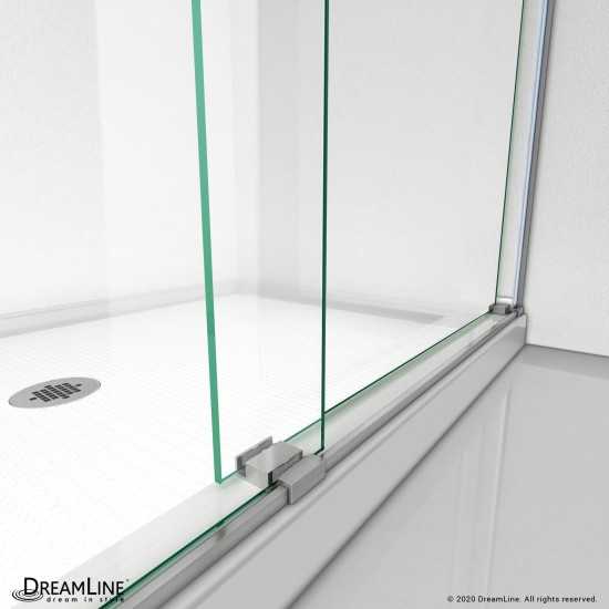 Essence 44-48 in. W x 76 in. H Frameless Bypass Shower Door in Brushed Nickel