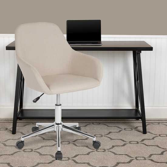 Cortana Home and Office Mid-Back Chair in Beige Fabric