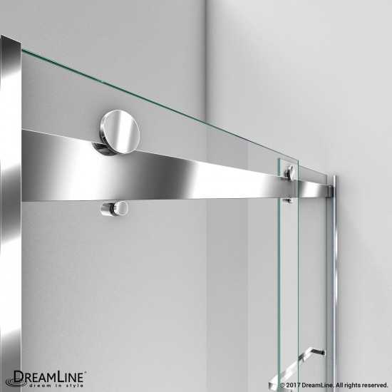 Essence 56-60 in. W x 76 in. H Frameless Bypass Shower Door in Chrome