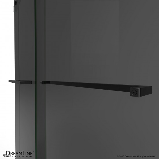 Essence 56-60 in. W x 76 in. H Frameless Smoke Gray Glass Bypass Shower Door in Satin Black