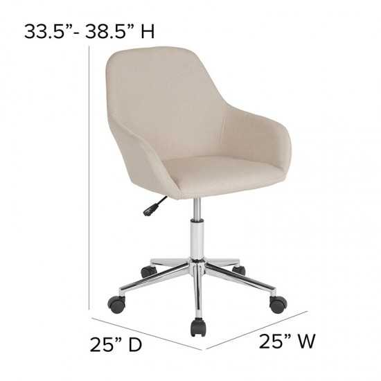 Cortana Home and Office Mid-Back Chair in Beige Fabric