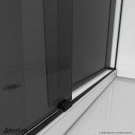 Essence 56-60 in. W x 76 in. H Frameless Smoke Gray Glass Bypass Shower Door in Satin Black