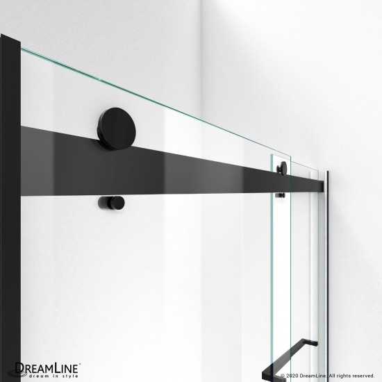 Essence 44-48 in. W x 76 in. H Frameless Bypass Shower Door in Satin Black