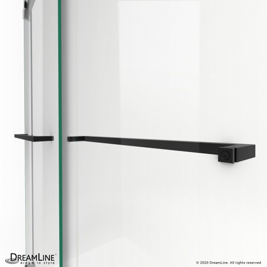 Essence 44-48 in. W x 76 in. H Frameless Bypass Shower Door in Satin Black