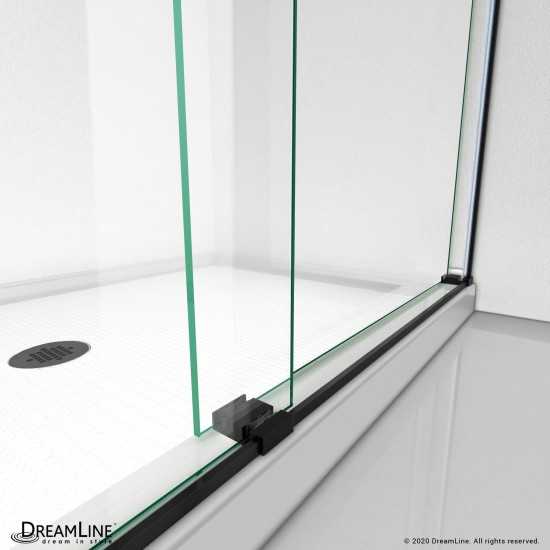 Essence 44-48 in. W x 76 in. H Frameless Bypass Shower Door in Satin Black