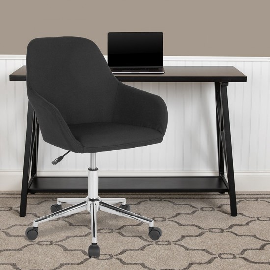 Cortana Home and Office Mid-Back Chair in Black Fabric