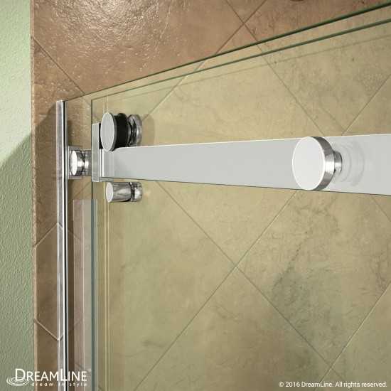 Enigma Air 44-48 in. W x 76 in. H Frameless Sliding Shower Door in Polished Stainless Steel