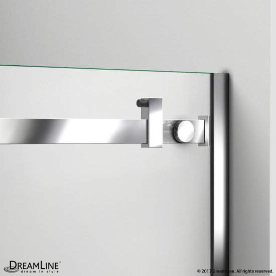 Enigma Air 44-48 in. W x 76 in. H Frameless Sliding Shower Door in Polished Stainless Steel