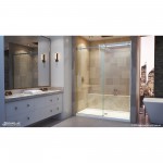 Enigma Air 56-60 in. W x 76 in. H Frameless Sliding Shower Door in Brushed Stainless Steel