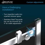 Enigma Air 56-60 in. W x 76 in. H Frameless Sliding Shower Door in Polished Stainless Steel