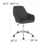 Cortana Home and Office Mid-Back Chair in Black Fabric