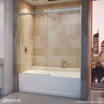 Enigma Air 56-60 in. W x 62 in. H Frameless Sliding Tub Door in Brushed Stainless Steel