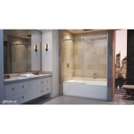 Enigma Air 56-60 in. W x 62 in. H Frameless Sliding Tub Door in Brushed Stainless Steel