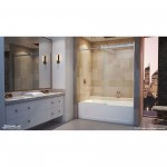 Enigma Air 56-60 in. W x 62 in. H Frameless Sliding Tub Door in Polished Stainless Steel