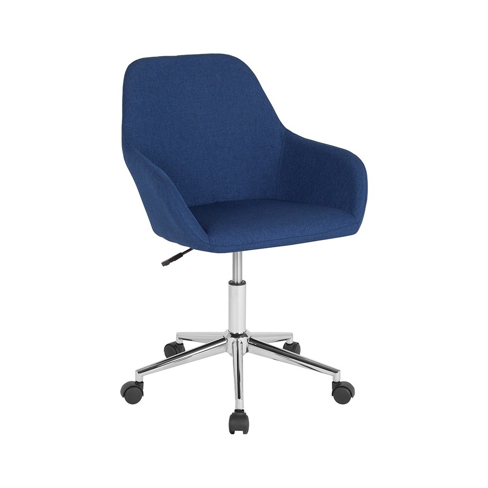 Cortana Home and Office Mid-Back Chair in Blue Fabric