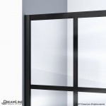 French Linea Avignon 34 in. W x 72 in. H Single Panel Frameless Shower Door, Open Entry Design in Satin Black