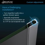 Prism Plus 34 in. x 72 in. Frameless Neo-Angle Hinged Shower Enclosure in Chrome