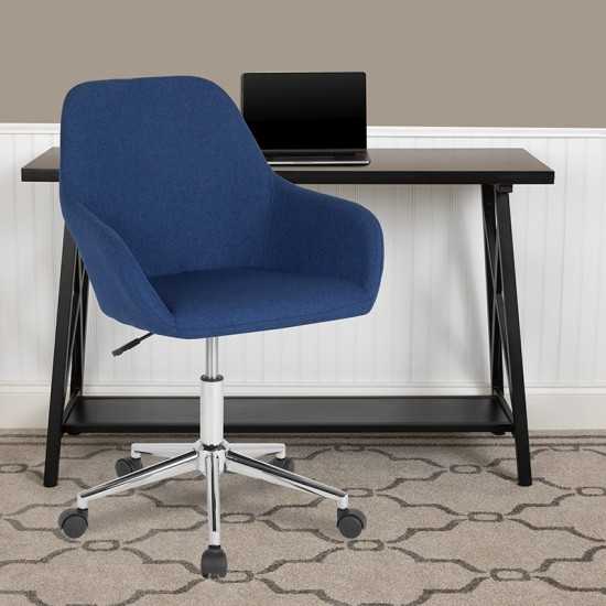 Cortana Home and Office Mid-Back Chair in Blue Fabric