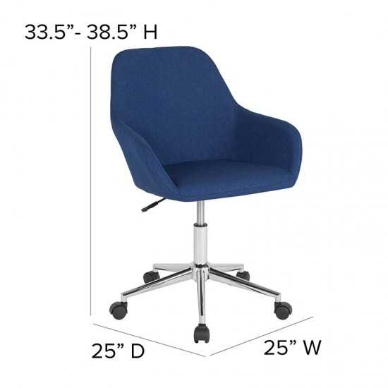 Cortana Home and Office Mid-Back Chair in Blue Fabric