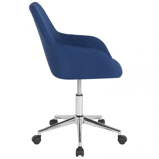 Cortana Home and Office Mid-Back Chair in Blue Fabric