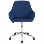 Cortana Home and Office Mid-Back Chair in Blue Fabric