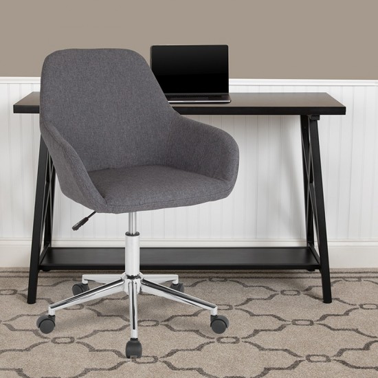 Cortana Home and Office Mid-Back Chair in Dark Gray Fabric