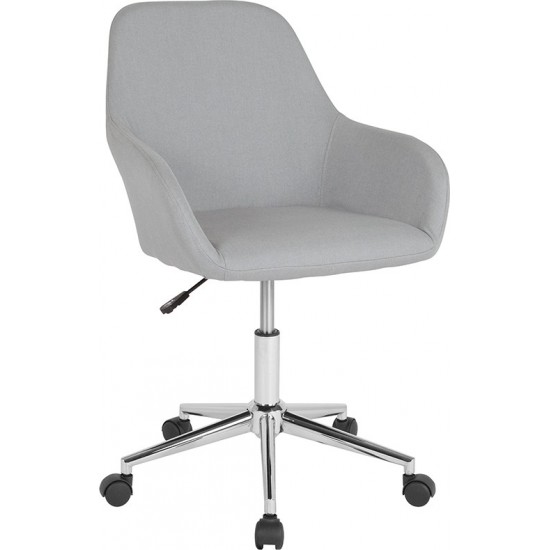 Cortana Home and Office Mid-Back Chair in Light Gray Fabric