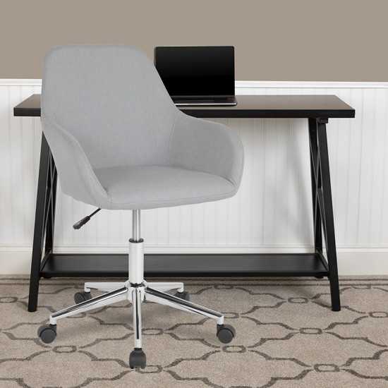 Cortana Home and Office Mid-Back Chair in Light Gray Fabric