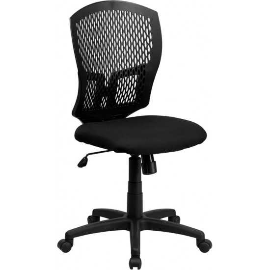 Mid-Back Designer Back Swivel Task Office Chair with Fabric Seat