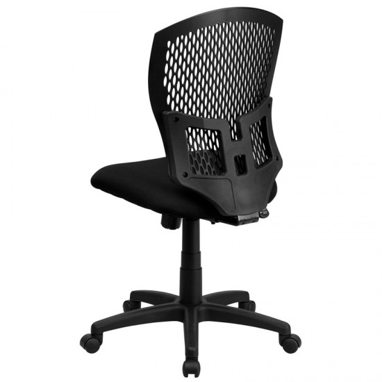 Mid-Back Designer Back Swivel Task Office Chair with Fabric Seat