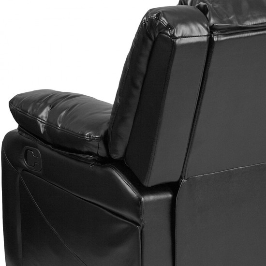 Harmony Series Black LeatherSoft Loveseat with Two Built-In Recliners