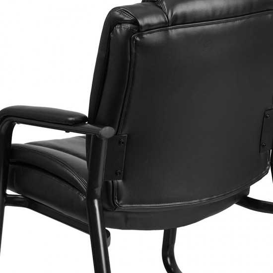 Reception Chairs | Black LeatherSoft Side Chairs for Reception and Office