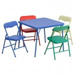 Kids Colorful 5 Piece Folding Table and Chair Set