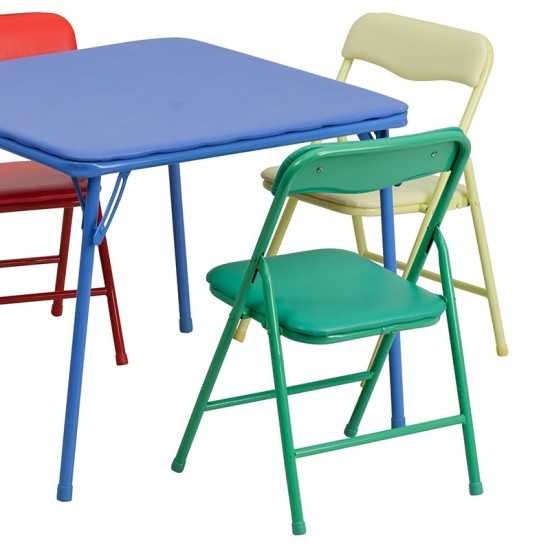 Kids Colorful 5 Piece Folding Table and Chair Set