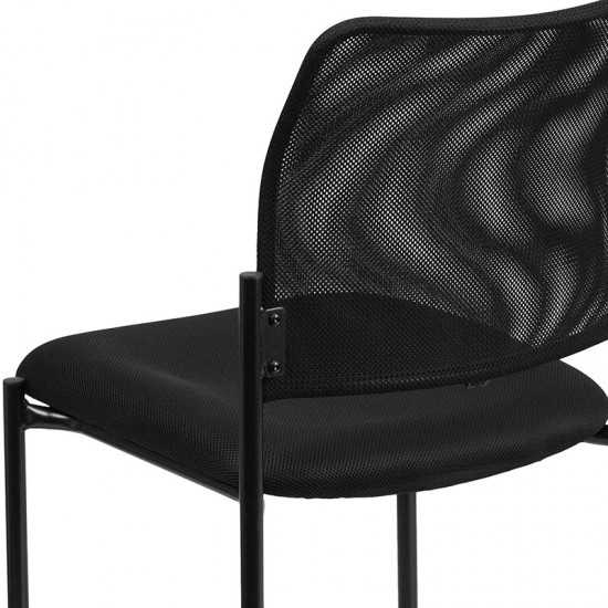 Comfort Black Mesh Stackable Steel Side Chair